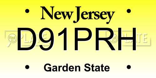 D91PRH New Jersey License Plate