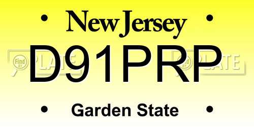 D91PRP New Jersey License Plate