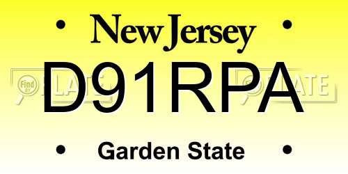 D91RPA New Jersey License Plate