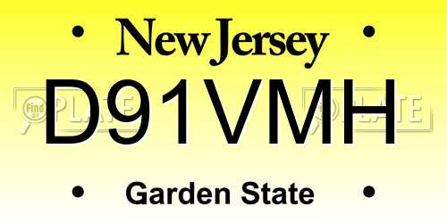 D91VMH New Jersey License Plate