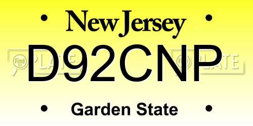 D92CNP New Jersey License Plate