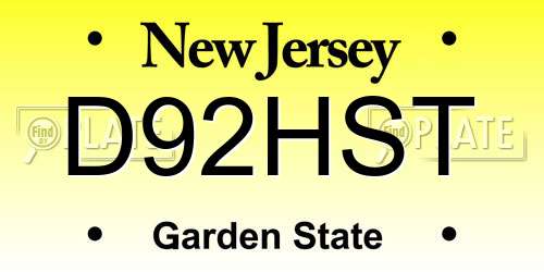 D92HST New Jersey License Plate