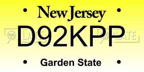 D92KPP New Jersey License Plate