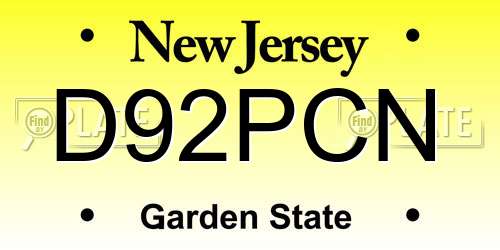 D92PCN New Jersey License Plate