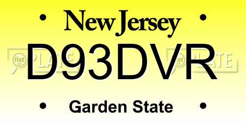 D93DVR New Jersey License Plate