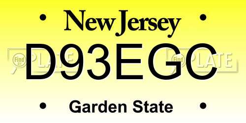 D93EGC New Jersey License Plate