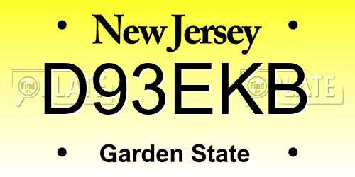D93EKB New Jersey License Plate