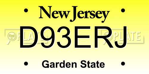 D93ERJ New Jersey License Plate