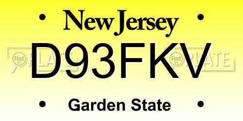 D93FKV New Jersey License Plate