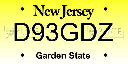 D93GDZ New Jersey License Plate