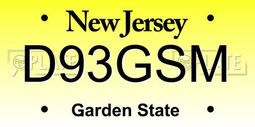 D93GSM New Jersey License Plate