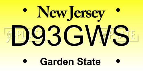 D93GWS New Jersey License Plate