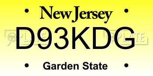 D93KDG New Jersey License Plate