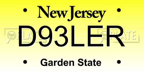 D93LER New Jersey License Plate