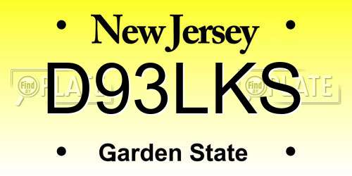 D93LKS New Jersey License Plate