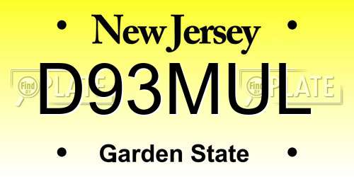 D93MUL New Jersey License Plate