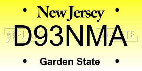 D93NMA New Jersey License Plate