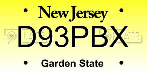 D93PBX New Jersey License Plate