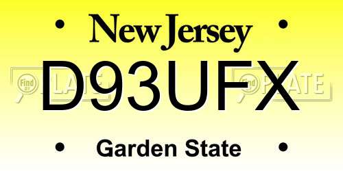 D93UFX New Jersey License Plate