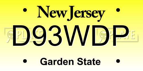 D93WDP New Jersey License Plate