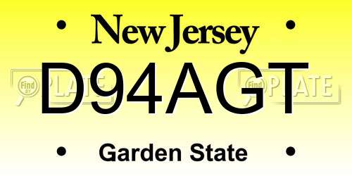 D94AGT New Jersey License Plate