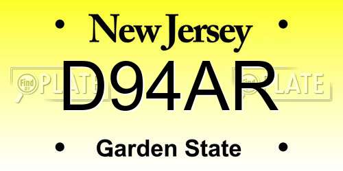 D94AR New Jersey License Plate