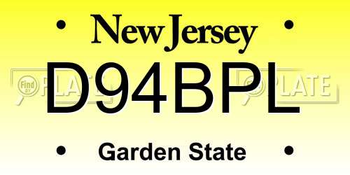 D94BPL New Jersey License Plate