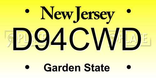D94CWD New Jersey License Plate