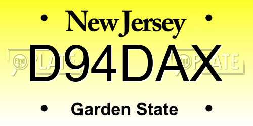 D94DAX New Jersey License Plate