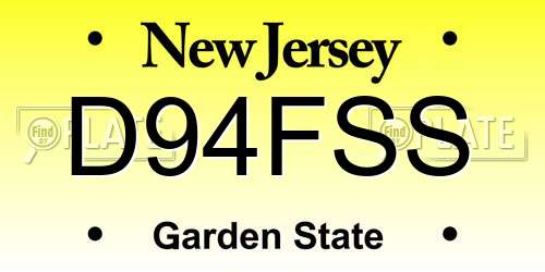 D94FSS New Jersey License Plate
