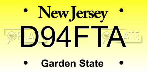 D94FTA New Jersey License Plate