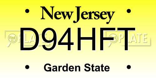 D94HFT New Jersey License Plate