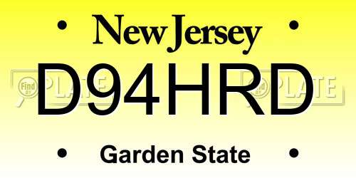 D94HRD New Jersey License Plate