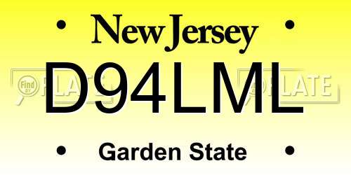 D94LML New Jersey License Plate