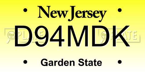 D94MDK New Jersey License Plate