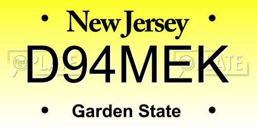 D94MEK New Jersey License Plate