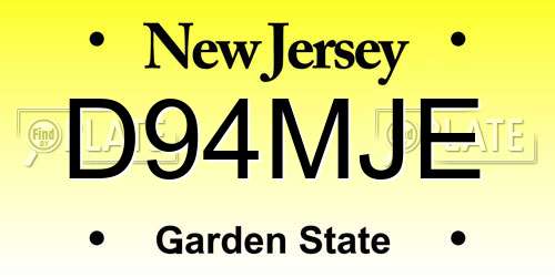 D94MJE New Jersey License Plate