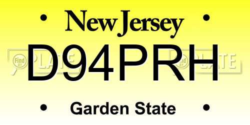 D94PRH New Jersey License Plate