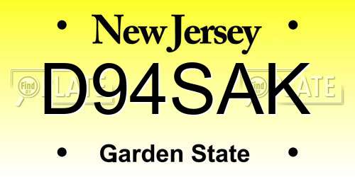 D94SAK New Jersey License Plate