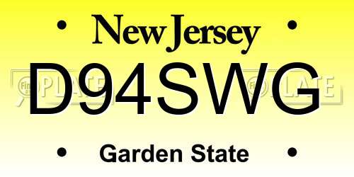 D94SWG New Jersey License Plate