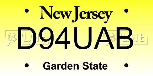 D94UAB New Jersey License Plate