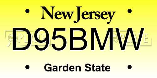D95BMW New Jersey License Plate