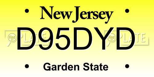 D95DYD New Jersey License Plate