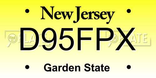 D95FPX New Jersey License Plate