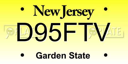 D95FTV New Jersey License Plate