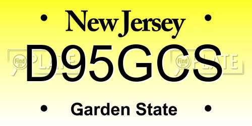 D95GCS New Jersey License Plate