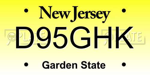 D95GHK New Jersey License Plate
