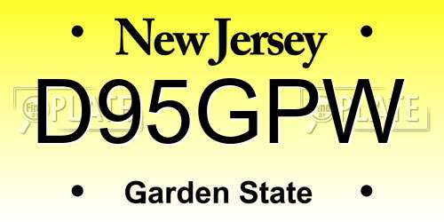 D95GPW New Jersey License Plate