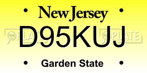 D95KUJ New Jersey License Plate