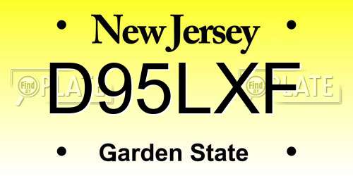 D95LXF New Jersey License Plate